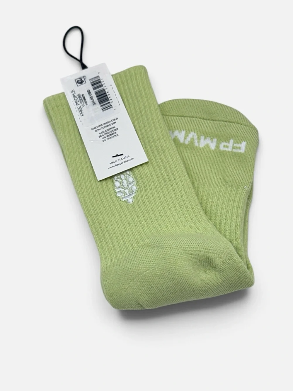 NWT Free People Bringing Buti Back Tube Socks in Whipped Lime